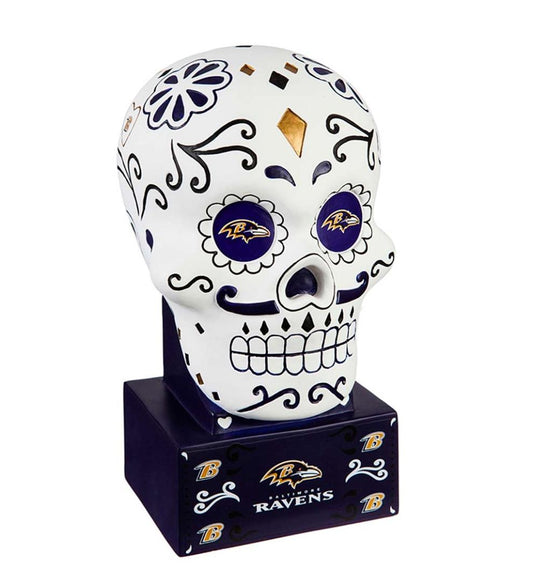 Plow & Hearth Decorative Garden Accents Yard & Garden Baltimore Ravens Sugar Skull Statue