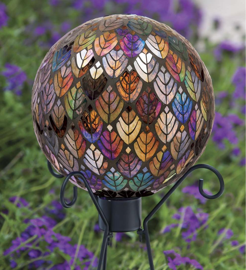 Plow & Hearth Decorative Garden Accents Yard & Garden Baroque Splendor Glass Mosaic Gazing Ball