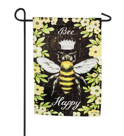 Plow & Hearth Decorative Garden Accents Yard & Garden Bee Happy Queen Bee Suede Garden Flag