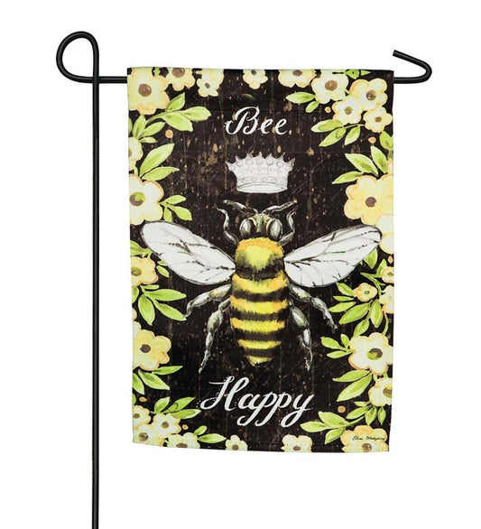 Plow & Hearth Decorative Garden Accents Yard & Garden Bee Happy Queen Bee Suede Garden Flag