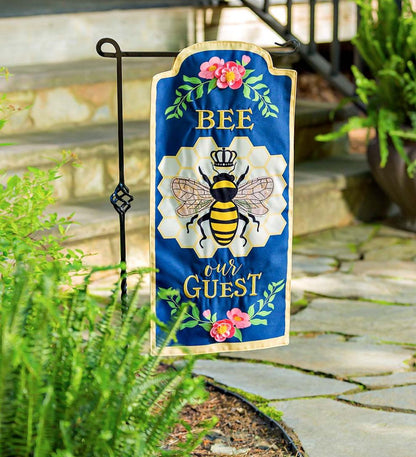 Plow & Hearth Decorative Garden Accents Yard & Garden Bee Our Guest Applique Garden Flag
