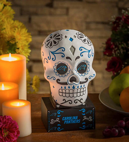 Plow & Hearth Decorative Garden Accents Yard & Garden Carolina Panthers Sugar Skull Statue