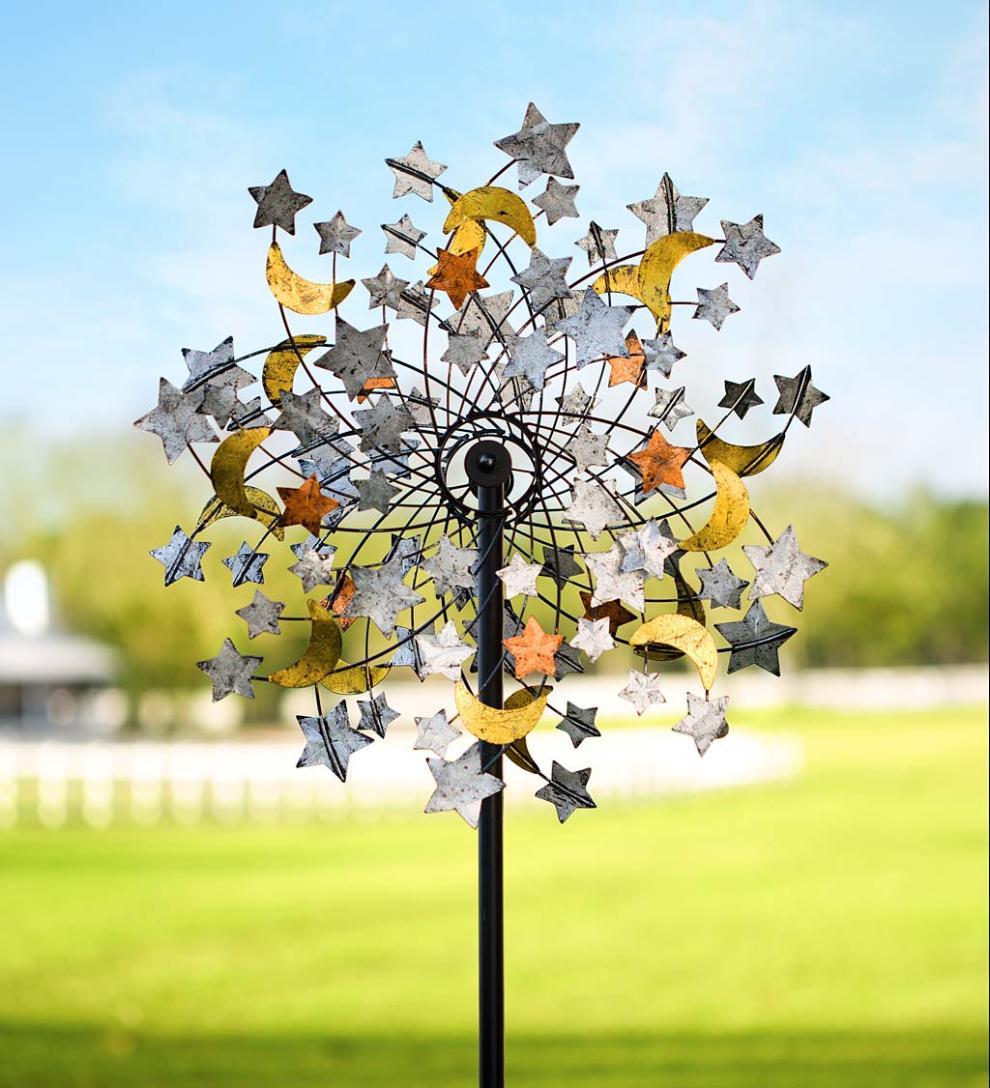 Plow & Hearth Decorative Garden Accents Yard & Garden Celestial Confetti Wind Spinner