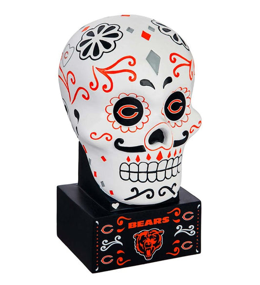 Plow & Hearth Decorative Garden Accents Yard & Garden Chicago Bears Sugar Skull Statue