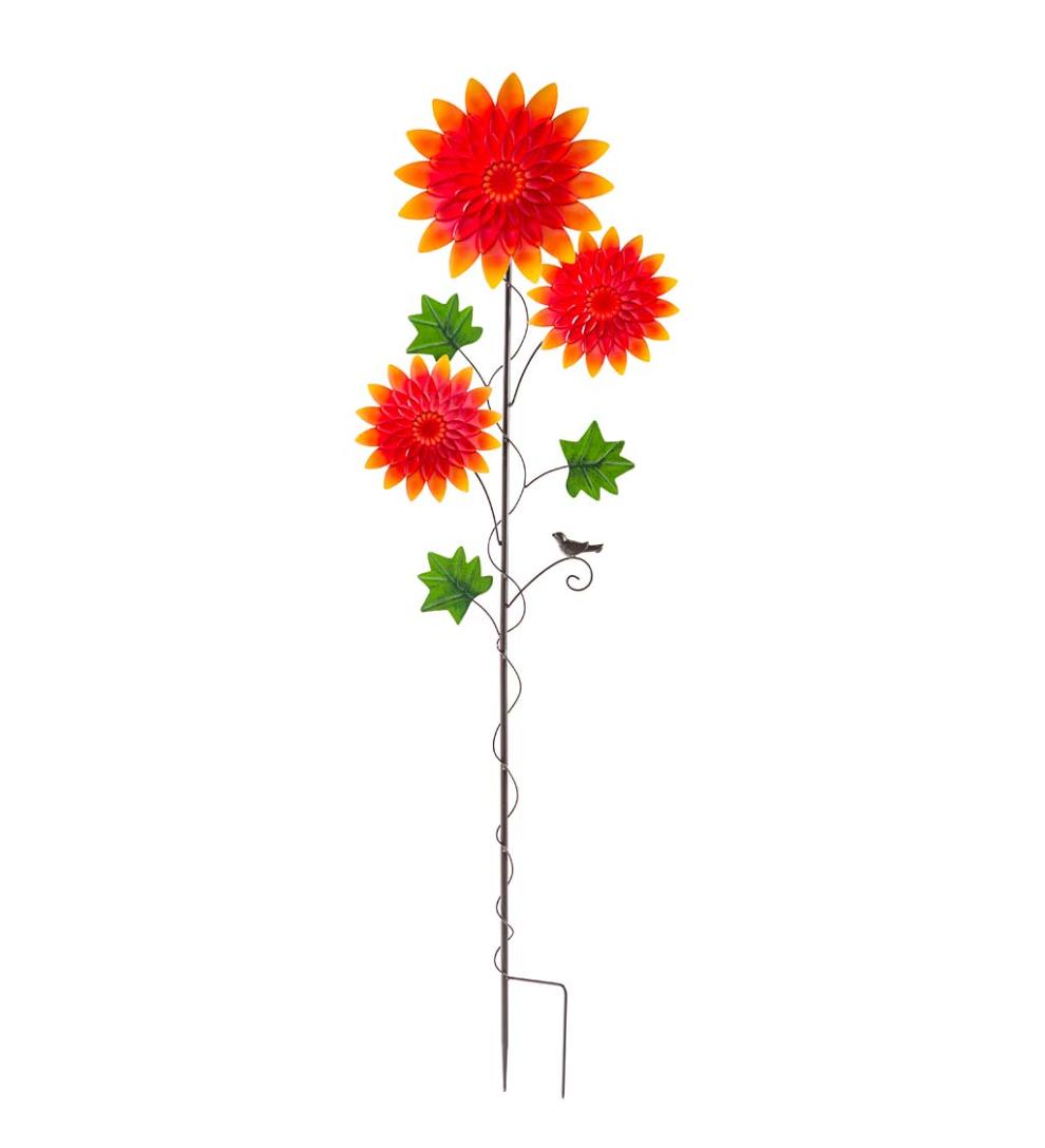 Plow & Hearth Decorative Garden Accents Yard & Garden Chrysanthemum Garden Metal Stake
