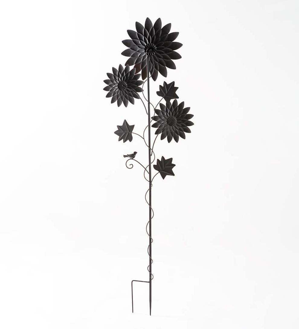 Plow & Hearth Decorative Garden Accents Yard & Garden Chrysanthemum Garden Metal Stake