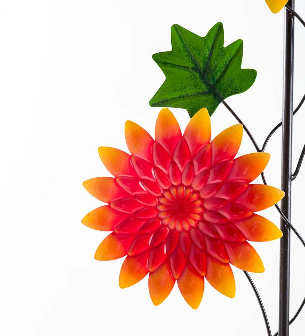 Plow & Hearth Decorative Garden Accents Yard & Garden Chrysanthemum Garden Metal Stake