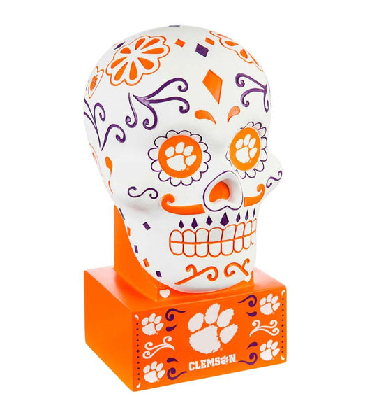 Plow & Hearth Decorative Garden Accents Yard & Garden Clemson University Sugar Skull Statue