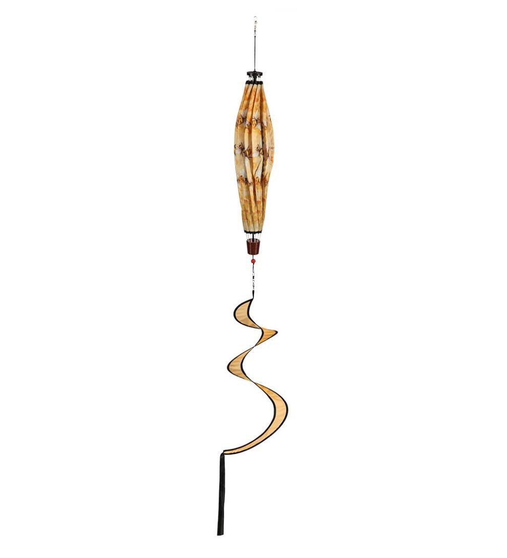 Plow & Hearth Decorative Garden Accents Yard & Garden Collapsible Balloon Wind Spinner With Spiral Tail - Bee