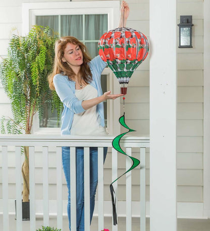 Plow & Hearth Decorative Garden Accents Yard & Garden Collapsible Balloon Wind Spinner With Spiral Tail - Bee