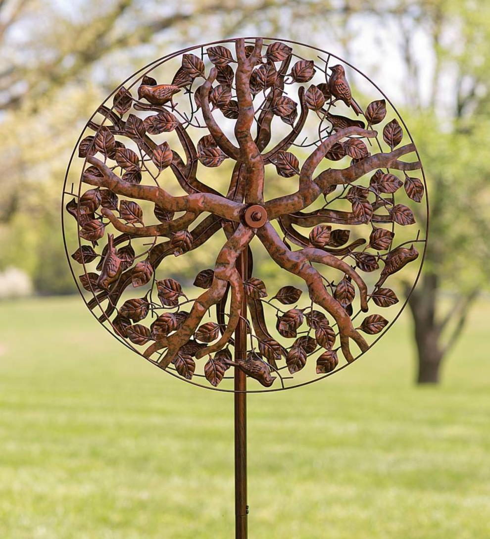 Plow & Hearth Decorative Garden Accents Yard & Garden Copper Tree Of Life Wind Spinner