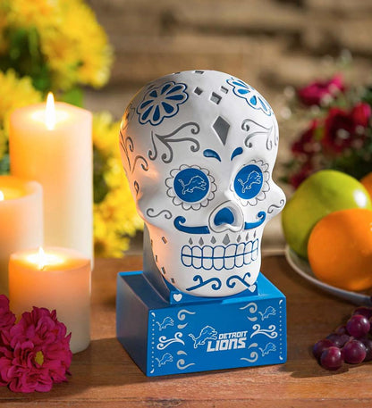 Plow & Hearth Decorative Garden Accents Yard & Garden Detroit Lions Sugar Skull Statue