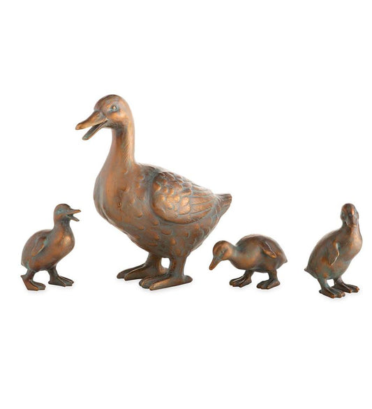 Plow & Hearth Decorative Garden Accents Yard & Garden Duck Family With Mother And Three Babies, Set Of 4