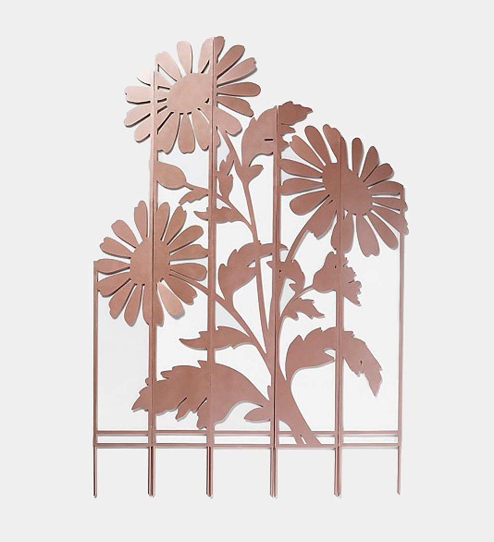 Plow & Hearth Decorative Garden Accents Yard & Garden Five-Panel Metal Laser-Cut Flowers Garden Stake - Flower