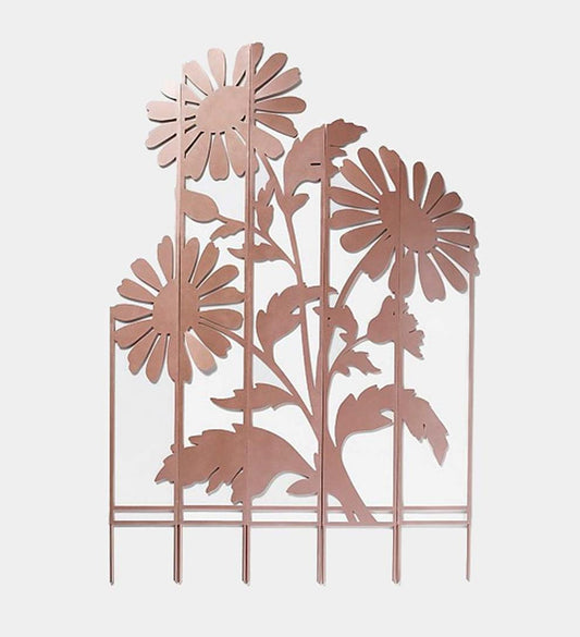 Plow & Hearth Decorative Garden Accents Yard & Garden Five-Panel Metal Laser-Cut Flowers Garden Stake - Flower