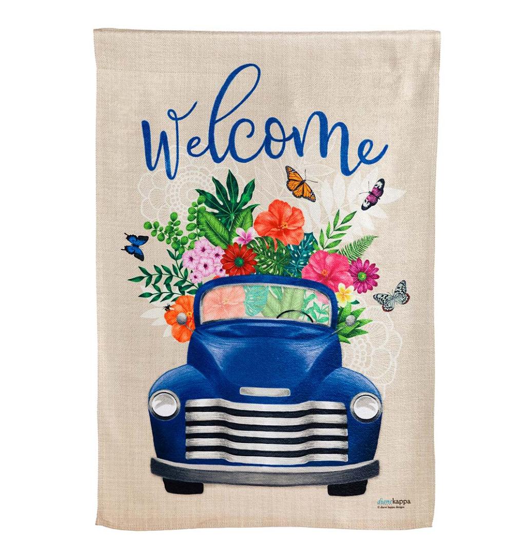 Plow & Hearth Decorative Garden Accents Yard & Garden Flower Delivery Textured Suede Garden Flag