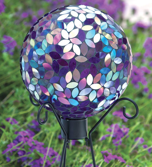 Plow & Hearth Decorative Garden Accents Yard & Garden Flower Petal Mosaic Gazing Ball
