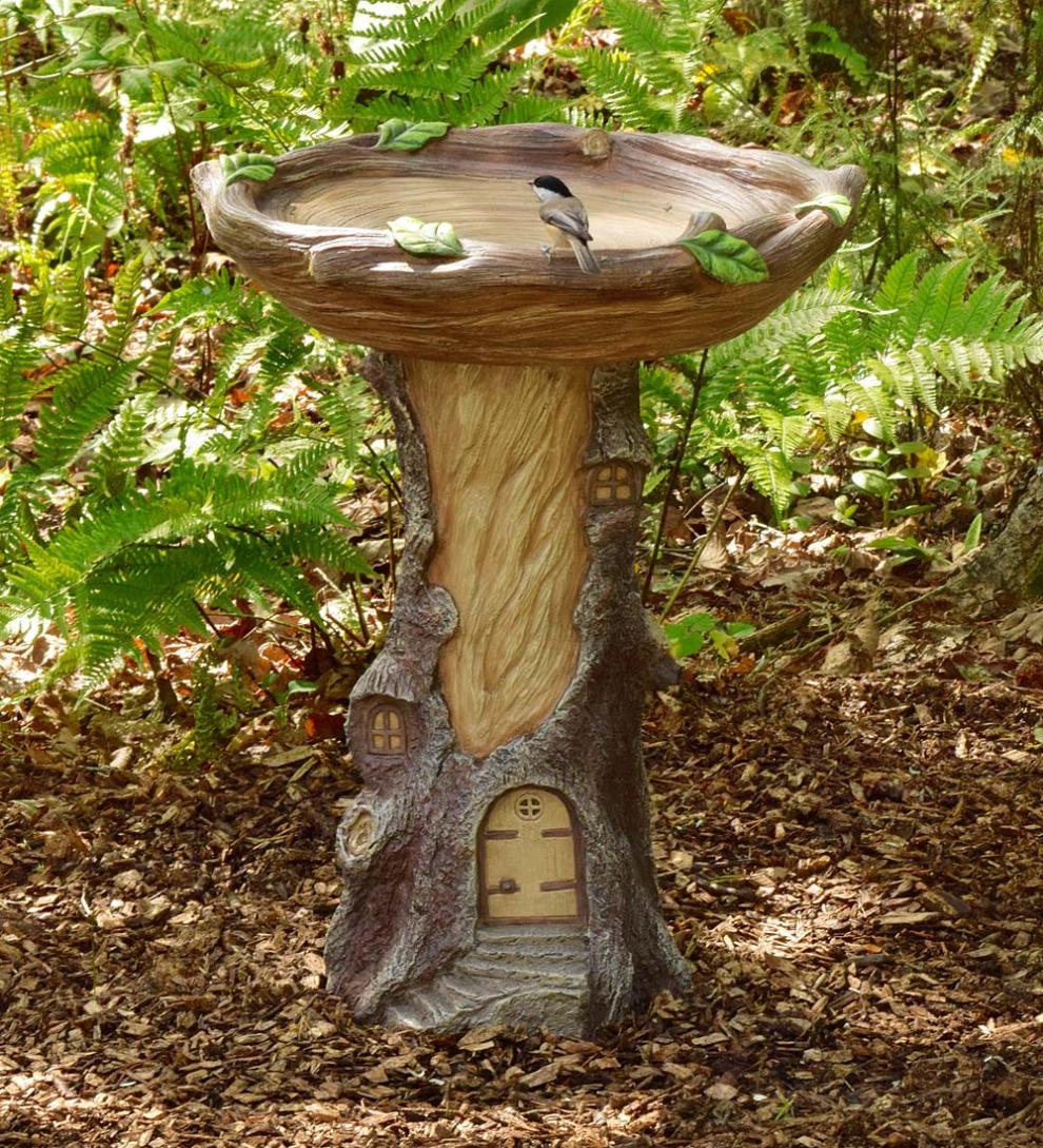 Plow & Hearth Decorative Garden Accents Yard & Garden Full-Size Fairy Garden Birdbath