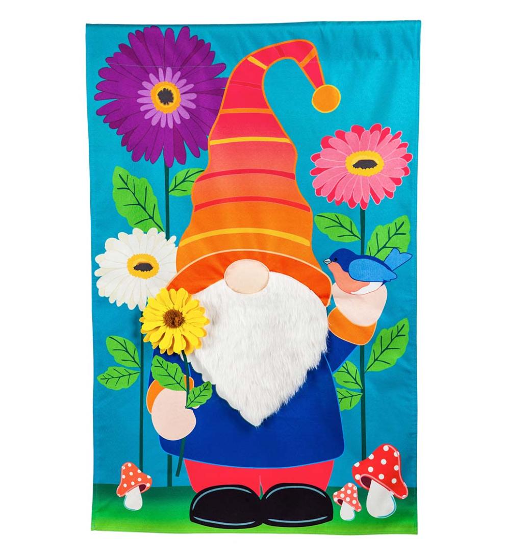 Plow & Hearth Decorative Garden Accents Yard & Garden Garden Gnome Linen Garden Flag