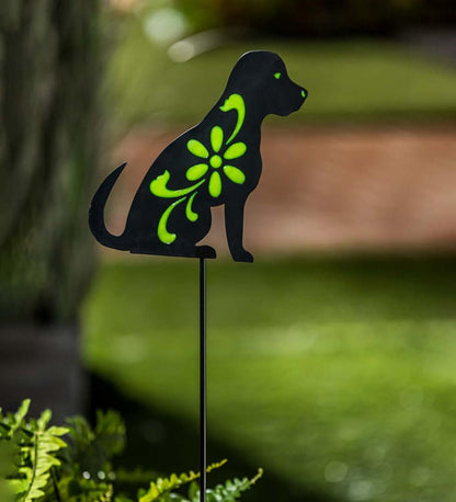 Plow & Hearth Decorative Garden Accents Yard & Garden Glow In The Dark Dog Garden Stake