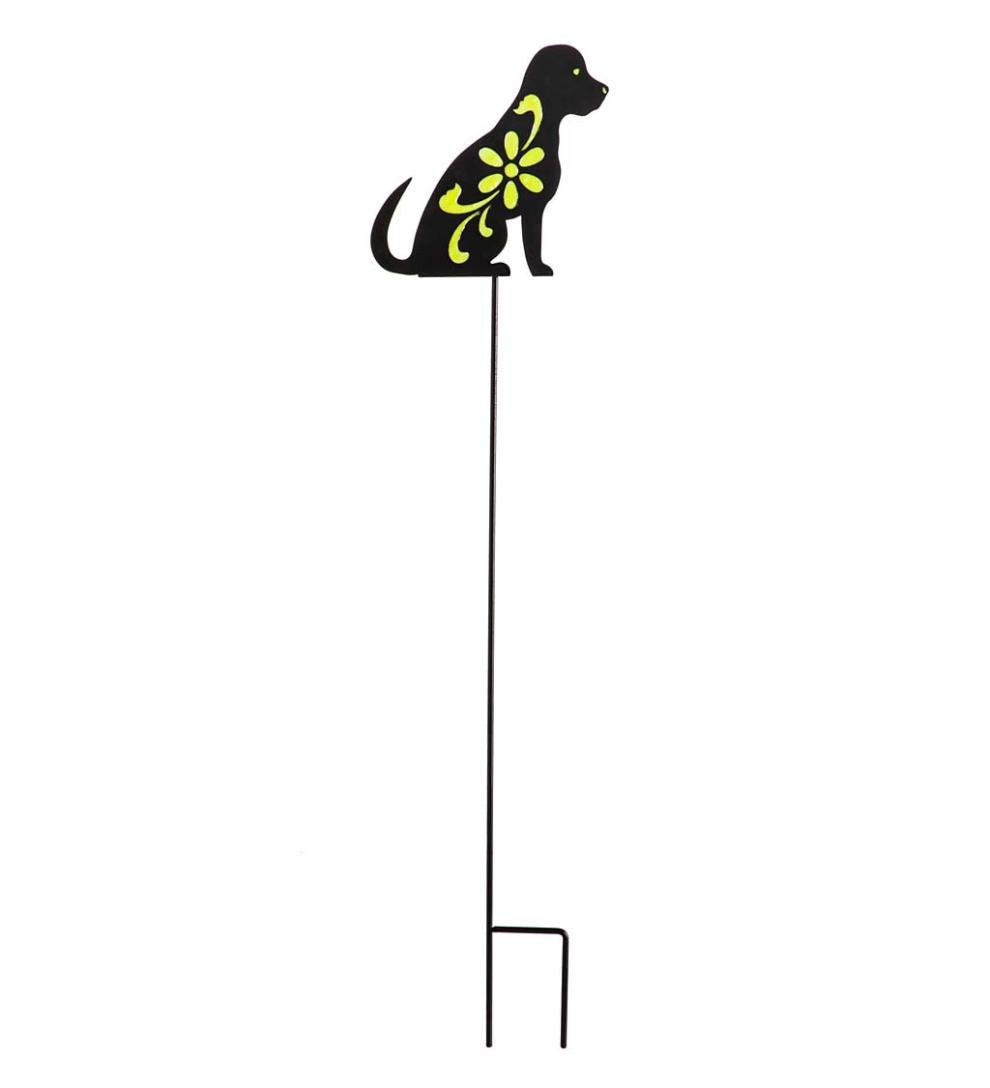 Plow & Hearth Decorative Garden Accents Yard & Garden Glow In The Dark Dog Garden Stake