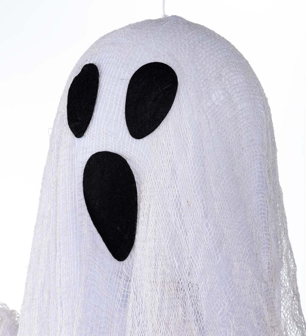 Plow & Hearth Decorative Garden Accents Yard & Garden Hanging Ghost With Color-Changing Lights