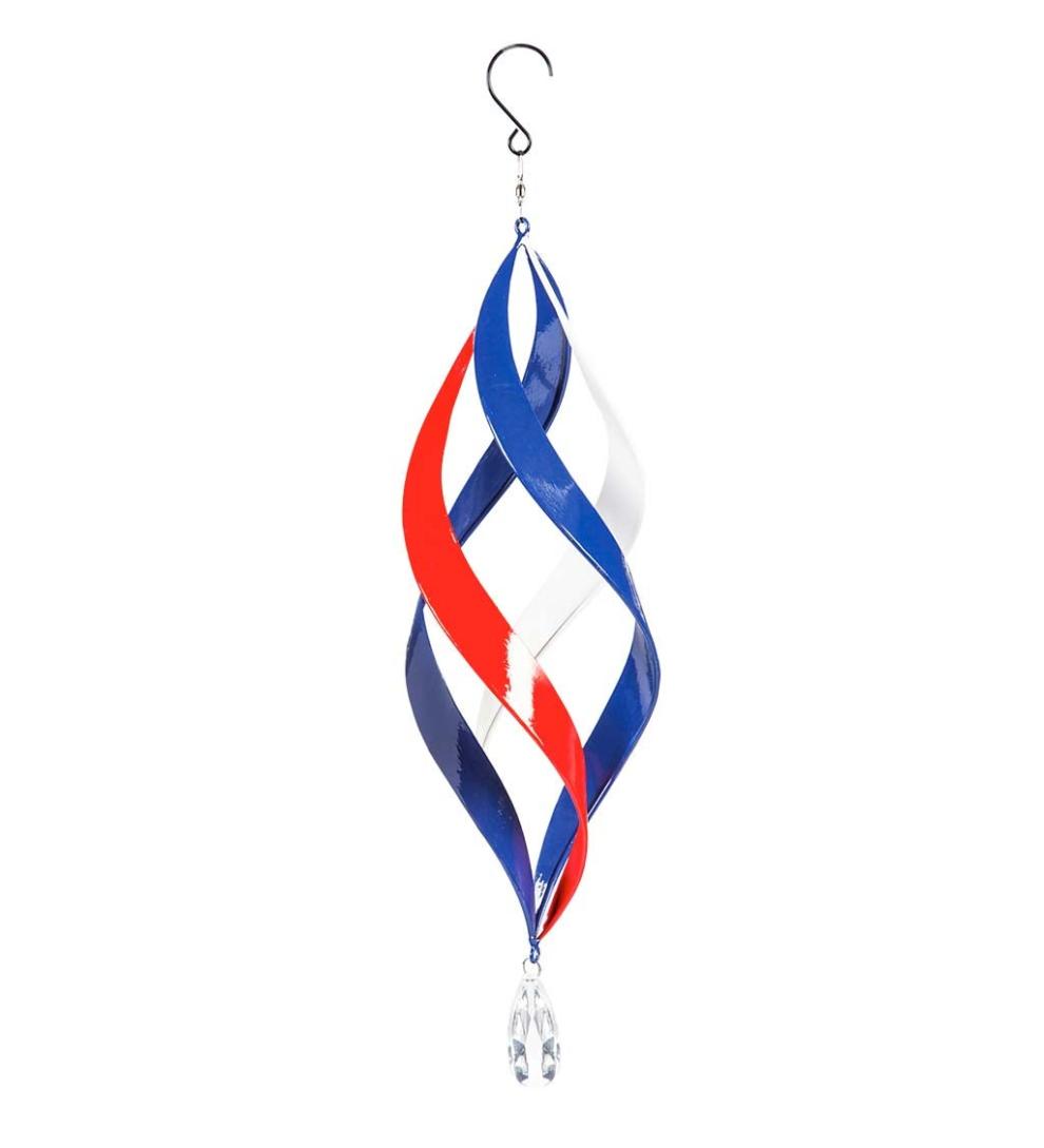 Plow & Hearth Decorative Garden Accents Yard & Garden Hanging Patriotic Metal Swirl Spinner