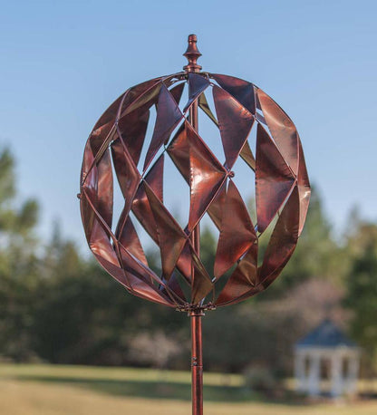 Plow & Hearth Decorative Garden Accents Yard & Garden Harlequin Ball Wind Spinner - Antique Multi