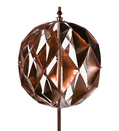 Plow & Hearth Decorative Garden Accents Yard & Garden Harlequin Ball Wind Spinner - Antique Multi