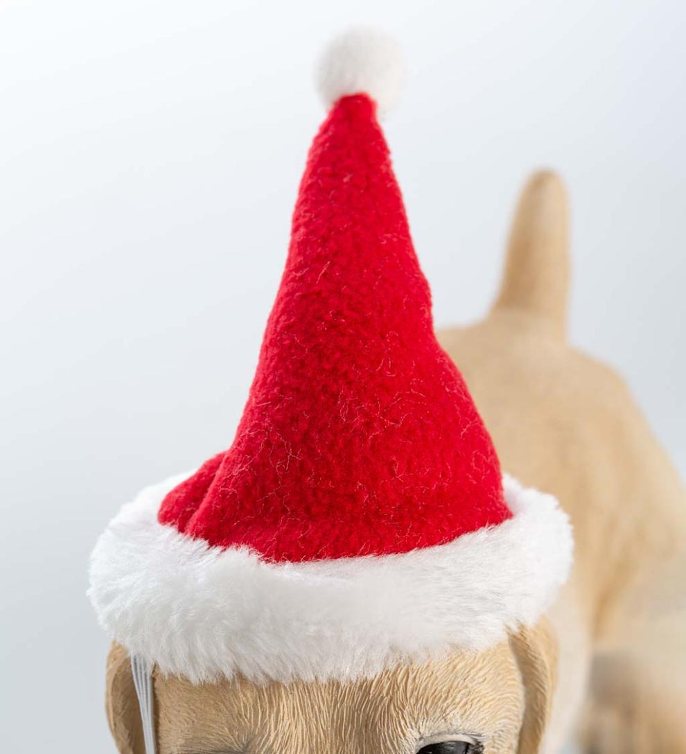Plow & Hearth Decorative Garden Accents Yard & Garden Holiday Labrador Puppy Statue With Hat And Scarf