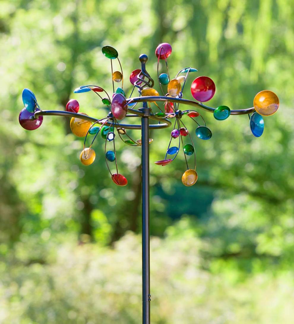Plow & Hearth Decorative Garden Accents Yard & Garden Horizontal Cups Wind Spinner