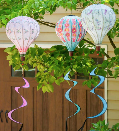 Plow & Hearth Decorative Garden Accents Yard & Garden Hot Air Balloon Wind Spinner - Butterfly