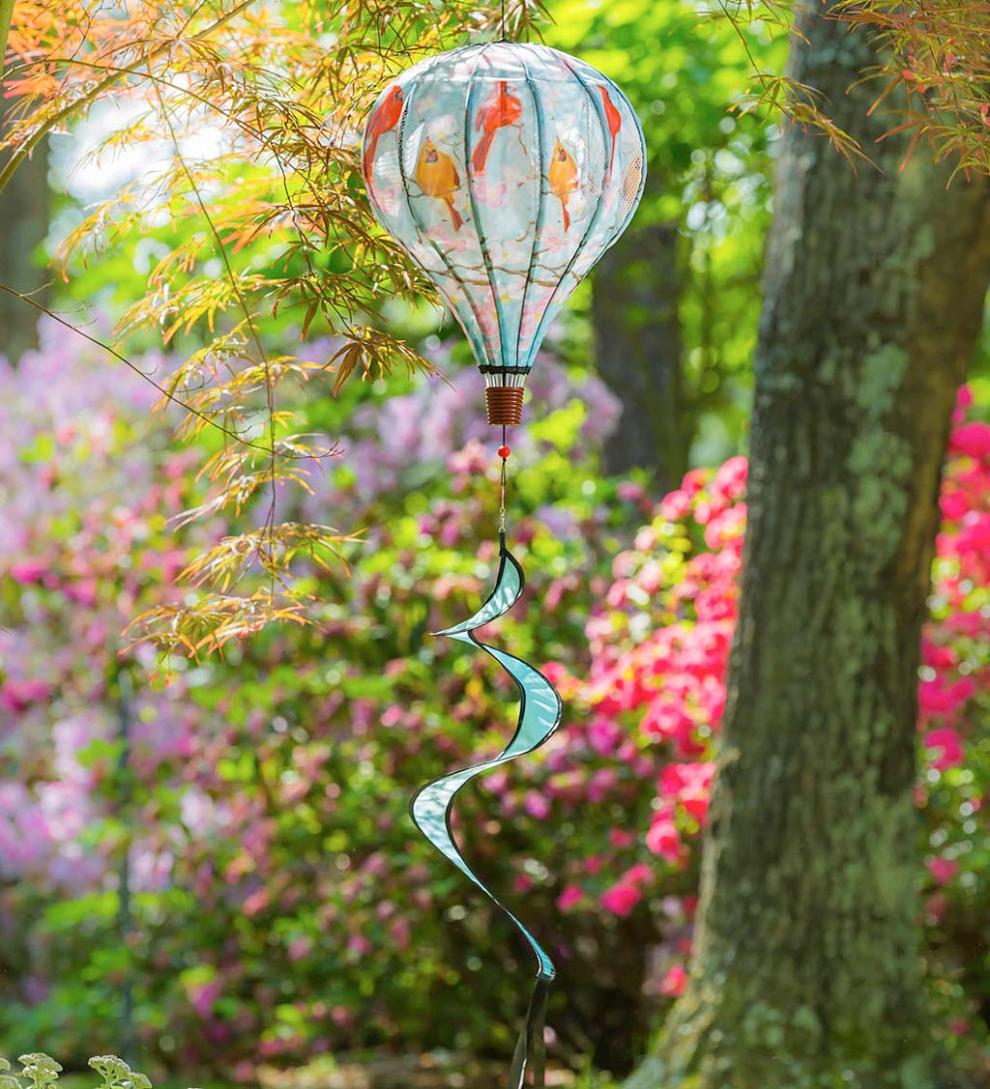 Plow & Hearth Decorative Garden Accents Yard & Garden Hot Air Balloon Wind Spinner - Butterfly