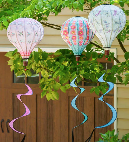 Plow & Hearth Decorative Garden Accents Yard & Garden Hot Air Balloon Wind Spinner - Butterfly