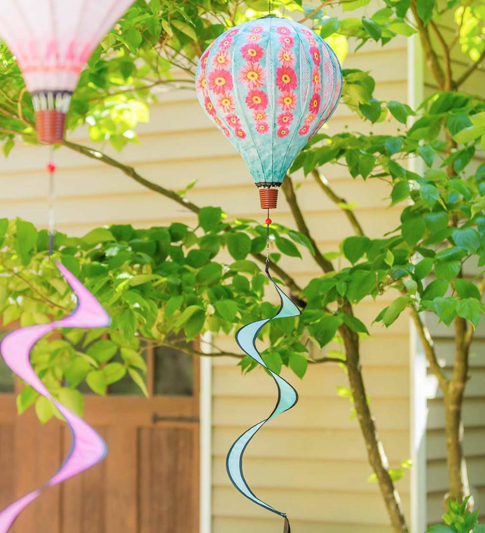 Plow & Hearth Decorative Garden Accents Yard & Garden Hot Air Balloon Wind Spinner - Butterfly