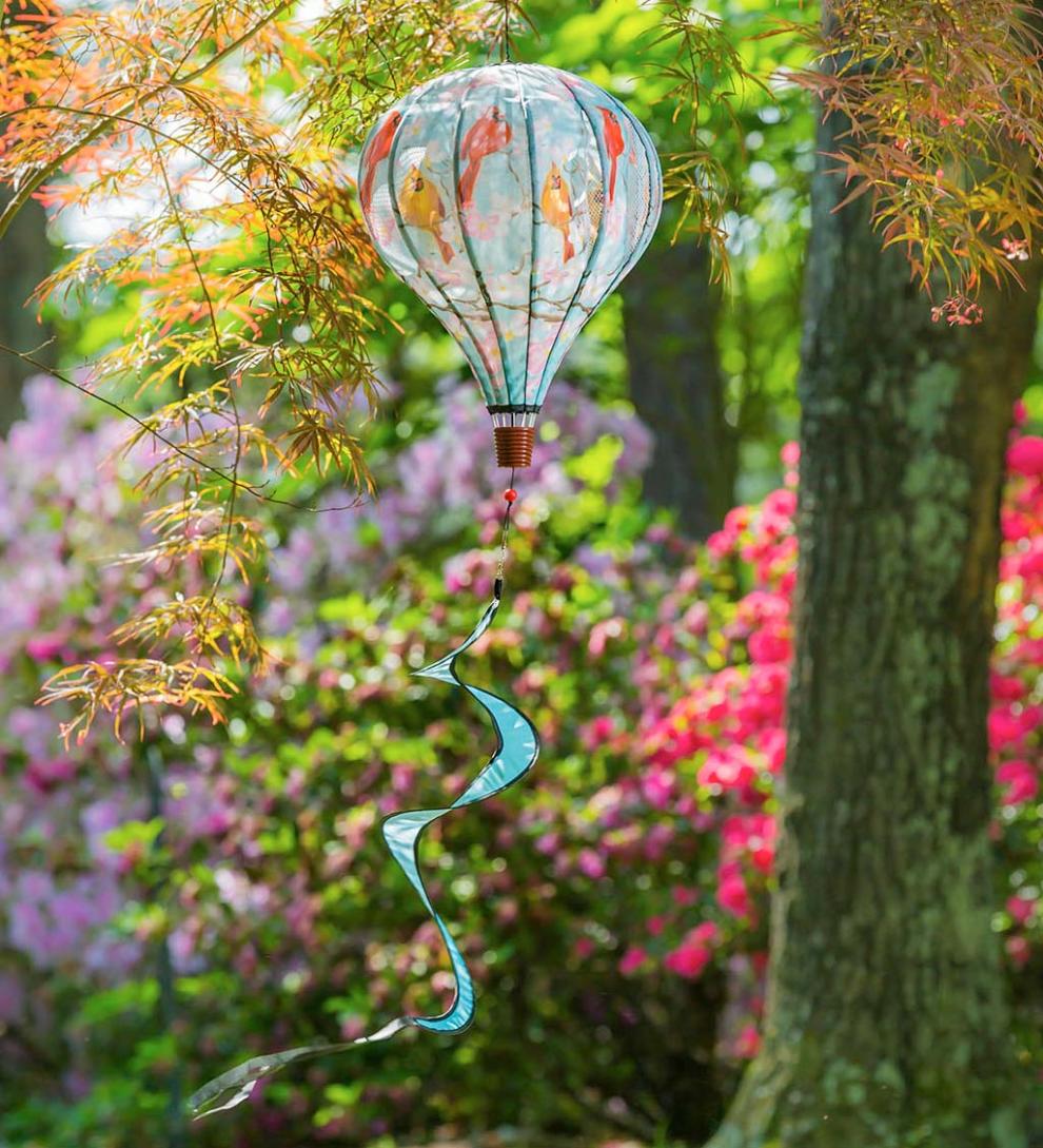 Plow & Hearth Decorative Garden Accents Yard & Garden Hot Air Balloon Wind Spinner - Butterfly