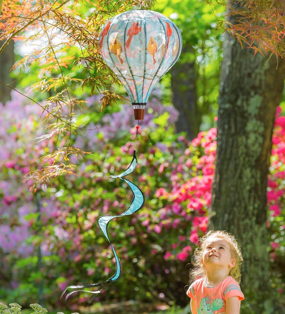 Plow & Hearth Decorative Garden Accents Yard & Garden Hot Air Balloon Wind Spinner - Butterfly