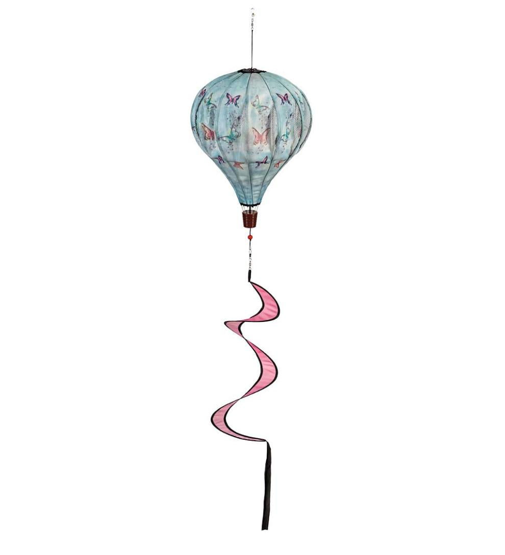 Plow & Hearth Decorative Garden Accents Yard & Garden Hot Air Balloon Wind Spinner - Butterfly