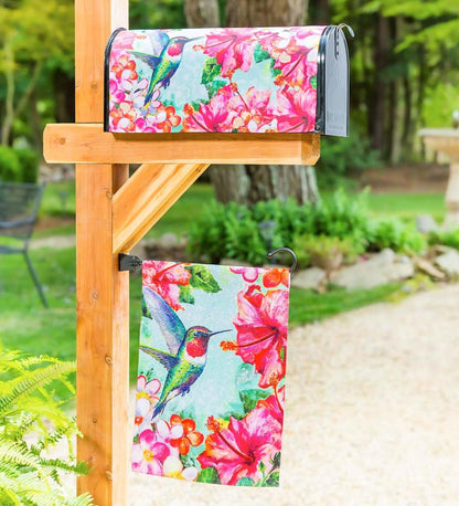 Plow & Hearth Decorative Garden Accents Yard & Garden Hummingbird And Hibiscus Textured Suede Garden Flag