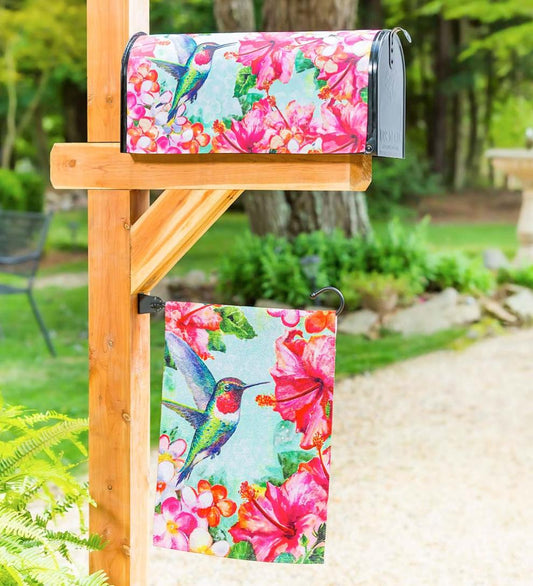Plow & Hearth Decorative Garden Accents Yard & Garden Hummingbird And Hibiscus Textured Suede Garden Flag