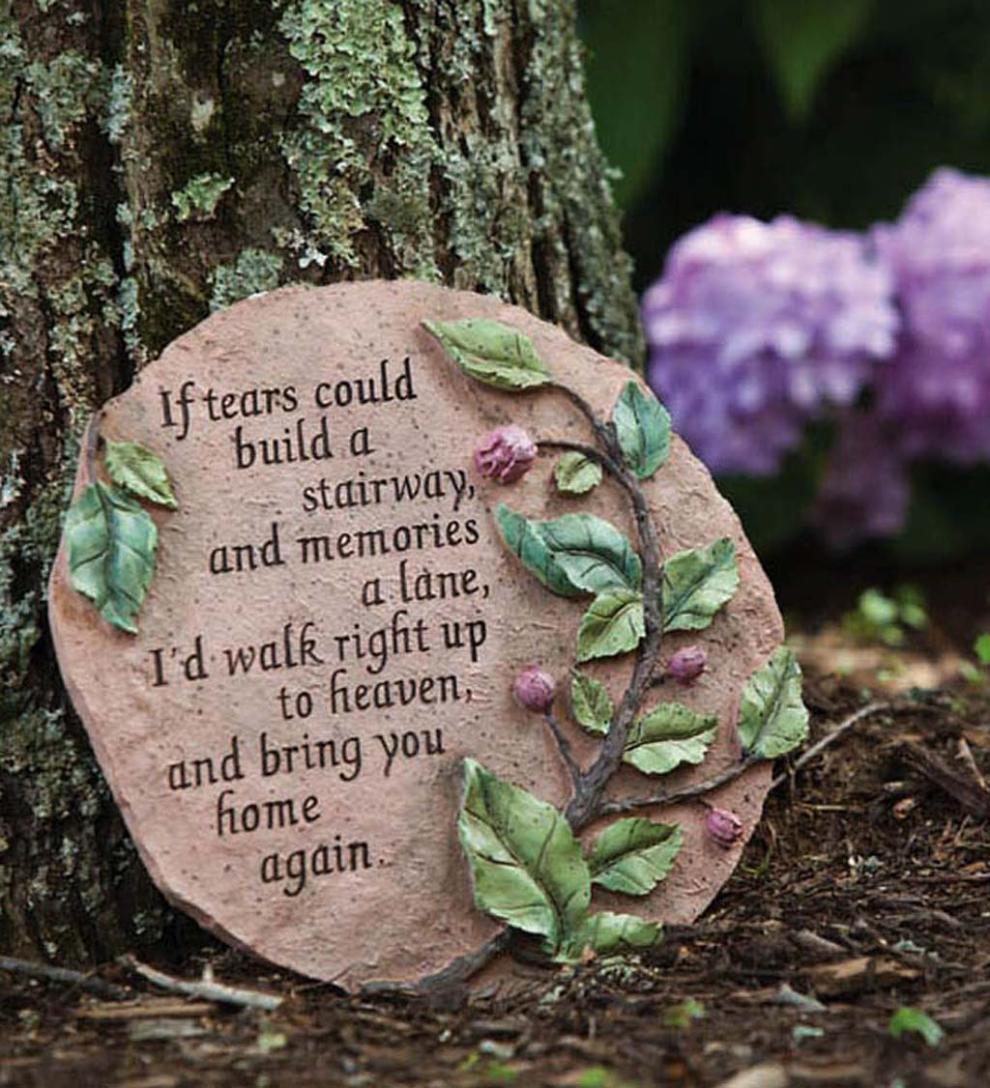 Plow & Hearth Decorative Garden Accents Yard & Garden If Tears Can Build A Stairway Garden Stone