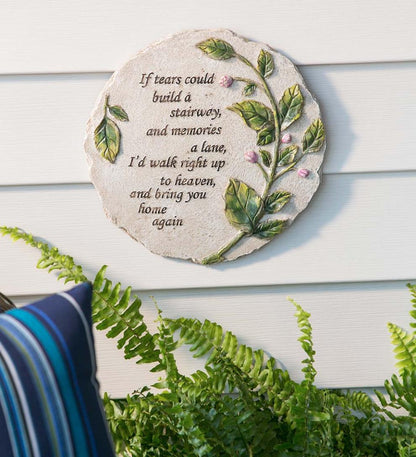 Plow & Hearth Decorative Garden Accents Yard & Garden If Tears Can Build A Stairway Garden Stone