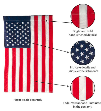 Plow & Hearth Decorative Garden Accents Yard & Garden Large American Flag House Flag
