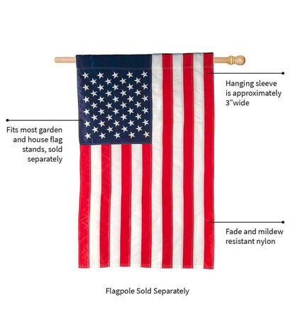 Plow & Hearth Decorative Garden Accents Yard & Garden Large American Flag House Flag