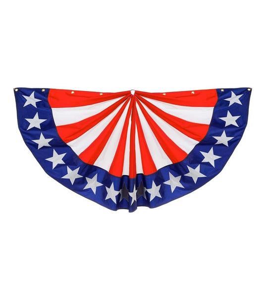 Plow & Hearth Decorative Garden Accents Yard & Garden Large Half-Round Stars And Stripes Bunting