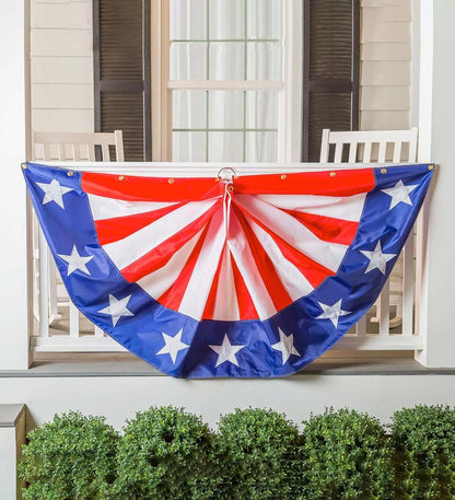 Plow & Hearth Decorative Garden Accents Yard & Garden Large Half-Round Stars And Stripes Bunting