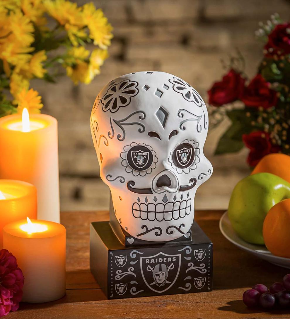 Plow & Hearth Decorative Garden Accents Yard & Garden Las Vegas Raiders Sugar Skull Statue