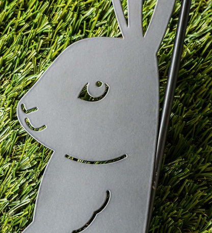 Plow & Hearth Decorative Garden Accents Yard & Garden Laser Cut Bunny Rabbit Garden Flag Stand