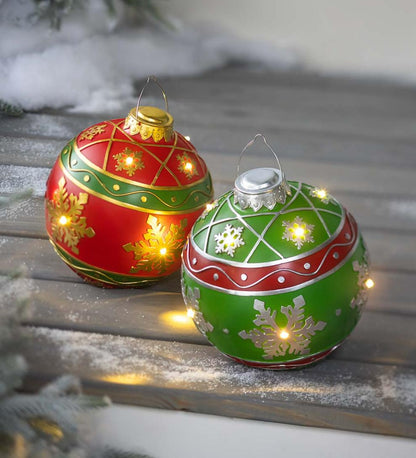 Plow & Hearth Decorative Garden Accents Yard & Garden Lighted Indoor/Outdoor Decorative Ornament - Green