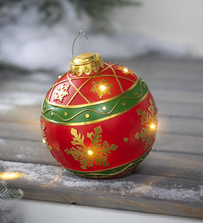 Plow & Hearth Decorative Garden Accents Yard & Garden Lighted Indoor/Outdoor Decorative Ornament - Green
